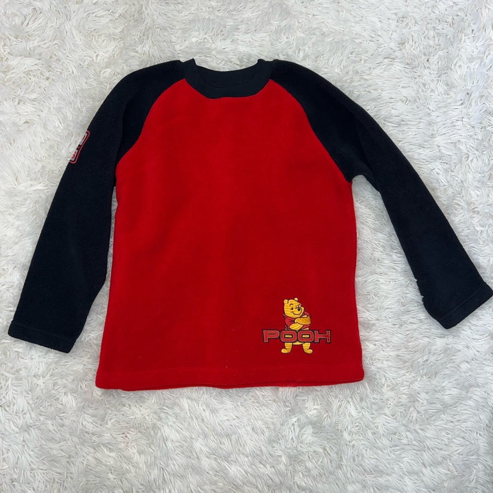 Kids Red and Black Pooh Long Sleeve Shirt